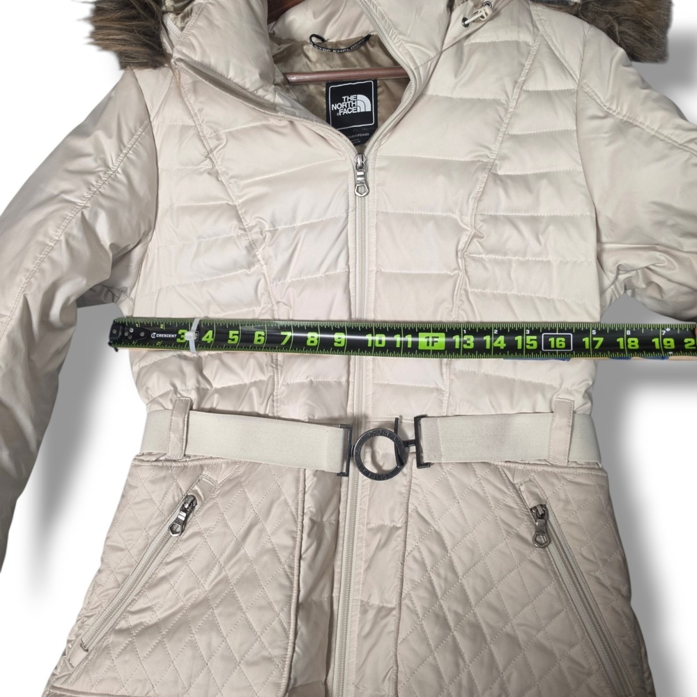 The North Face 600 Goose Down Belted Faux Fur Hood Puffer Jacket Womens Med A64M - Picture 9 of 10